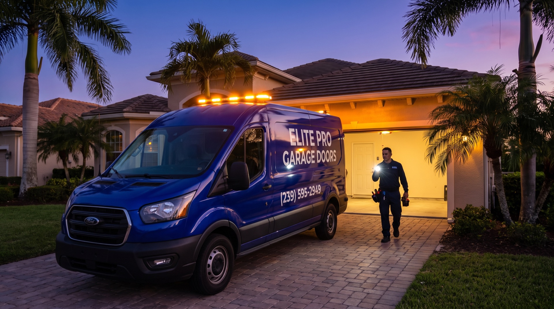 Elite Pro service van on an emergency night call